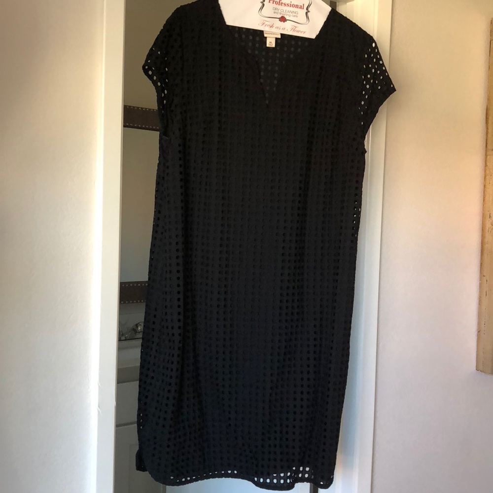 Black eyelet dress